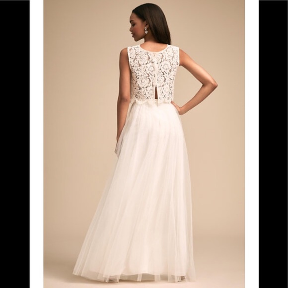 NWT  BHLDN Jenny Yoo Louise Tulle skirt Ivory sizes 0, 8, 10, 18 - Picture 2 of 16